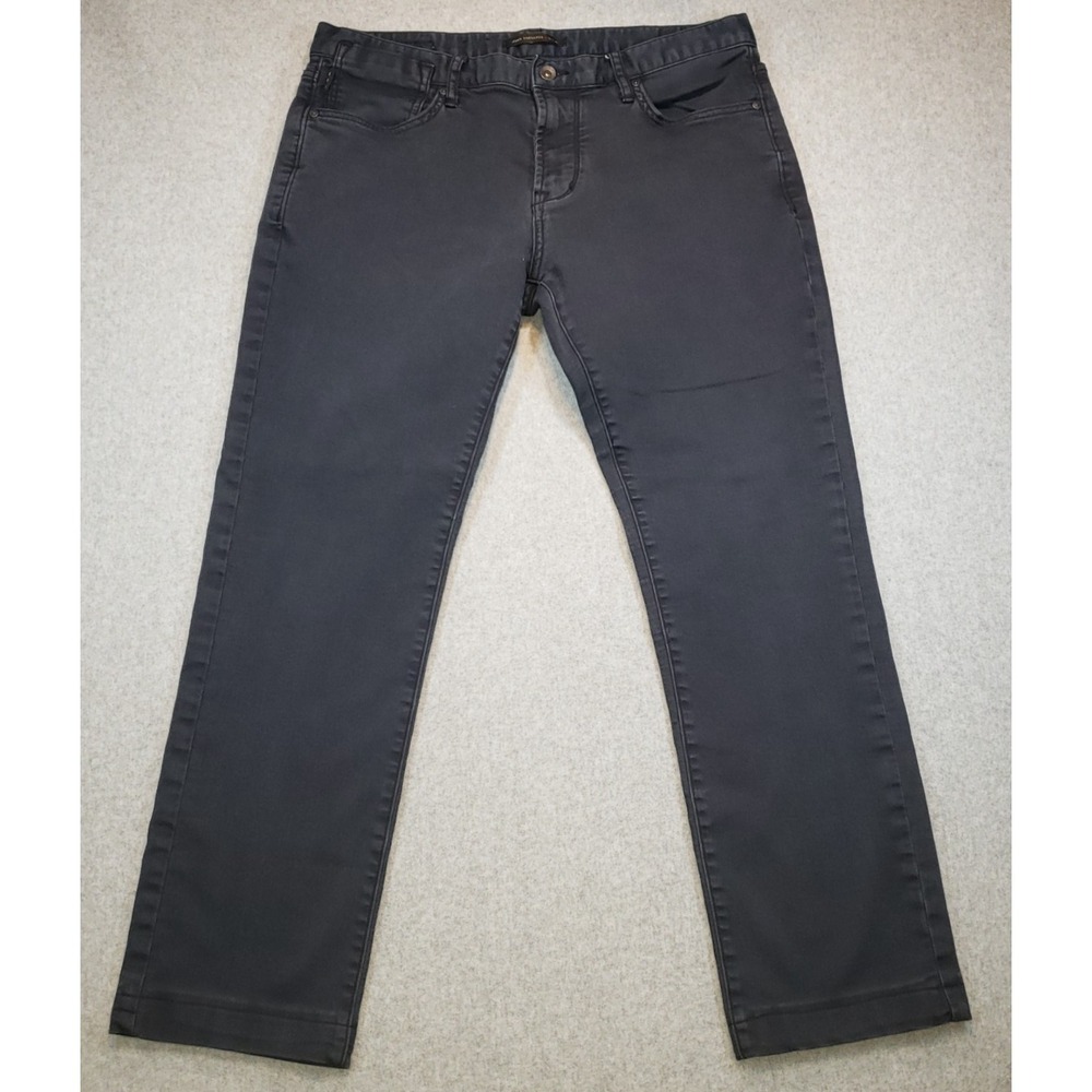 John Varvatos USA Bowery Jeans Mens Faded Black Sz 34 x 28 Stretch Slim Straight